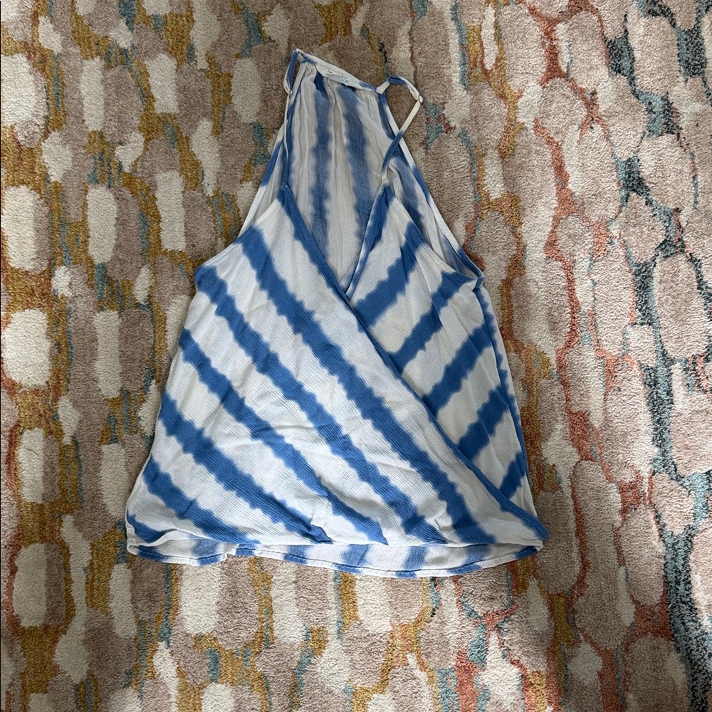 Market & Spruce Blue and White Striped Top